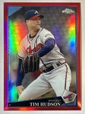 2009 Topps Chrome Red Refractor, Tim Hudson #ed 12/25, #38, Atlanta Braves