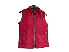 Chocolate Usa Diamond Quilted Holiday Red Puffer Padded Vest Large L Neck Strap