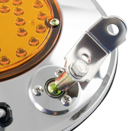 8.5" Round Convex Mirror Stainless Steel LED Light w/ Bracket Passenger Side - Picture 3 of 4