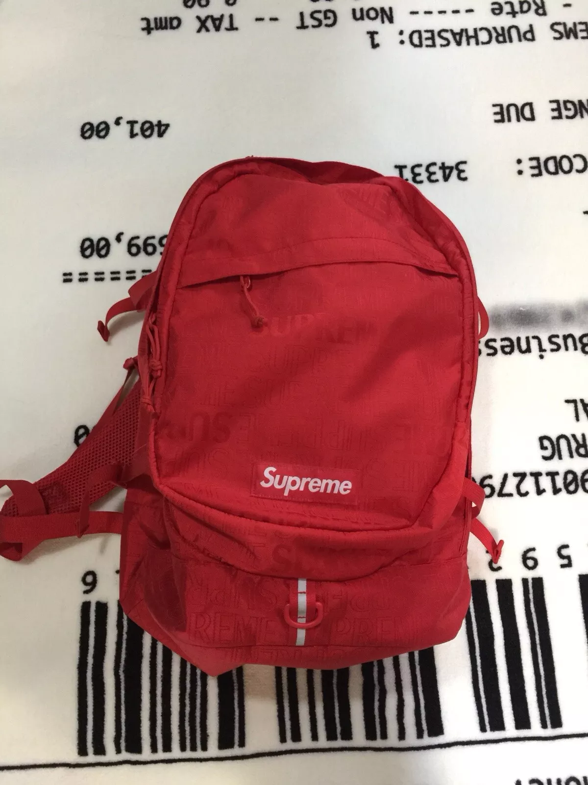 Sac à dos rouge suprême authentique printemps été 2019 SS19 