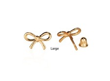 14K Yellow / White / Rose Gold Bow Tie Stud Earrings