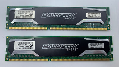 Crucial Ballistix Sport 8GB (2x4GB) PC3-12800 DDR3 1600MHz Desktop RAM Memory