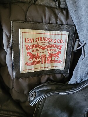 LEVI's STRAUSS & CO. レザージャケット XL Levi Strauss & Co. Leather XXL W/hood Orig. Riveted Pat. MAV201873