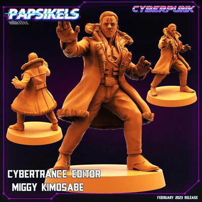 3D Printed Papsikels Cyberpunk Sci-Fi - Cybertrance Editor Miggy Kimosabe - 28mm