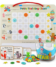 Potty Training Chart with 35 Stickers, 3 Reminder Stickers and Crown for Toddler