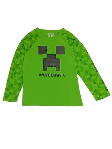 Minecraft Boys Green Pixel Creeper Long 