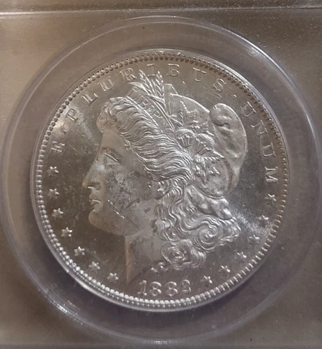 New Photos 1882 Morgan Silver Dollar $1 ANACS MS61 silver = $89/oz