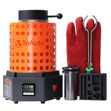TOAUTO Upgraded 1KG Electric Metal Melting Furnace Refining Jewellery Tool 1800W