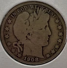 1908 O Barber Silver Quarter VG+ Free Shipping With Five Items A2