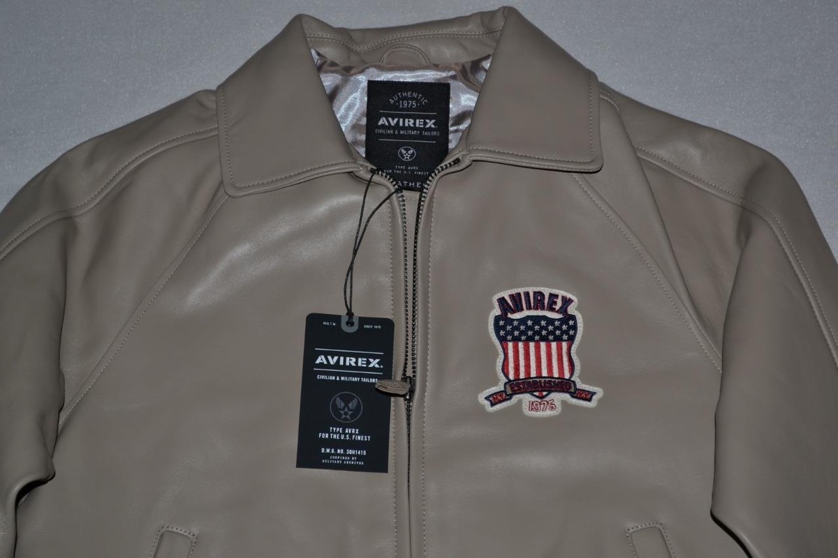 AUTHENTIC Avirex Icon Leather A1 BOMBER Jacket MENS MINK BRAND NEW