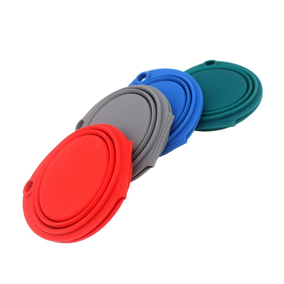 Silicone Double Dog Bowls,12 oz,Collapsible Silicone Bowl with D-Ring - Image 4 of 4