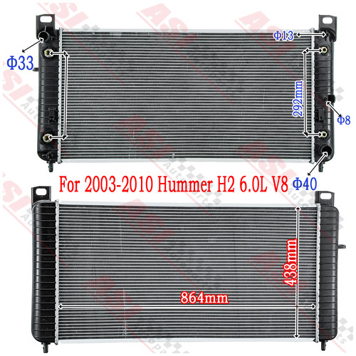 56mm core Radiator For 2003-2010 Hummer H2 6.0L V8 Diesel / Petrol AT ...