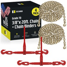 Dc Cargo Grade 70 Transport Chain Ratchet Binder Kit 20 38 2-pack Dc Cargo Grade 70 Transport Chain Ratchet Binder Kit 20 38 2-pack