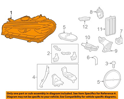 BMW OEM 14-18 X5,X6 Front Lamps Headlamp Components-Headlamp Left 