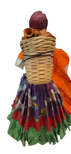 VINTAGE PAPIER-MACHE LADY DOLL FROM MEXICO - Picture 3 of 6