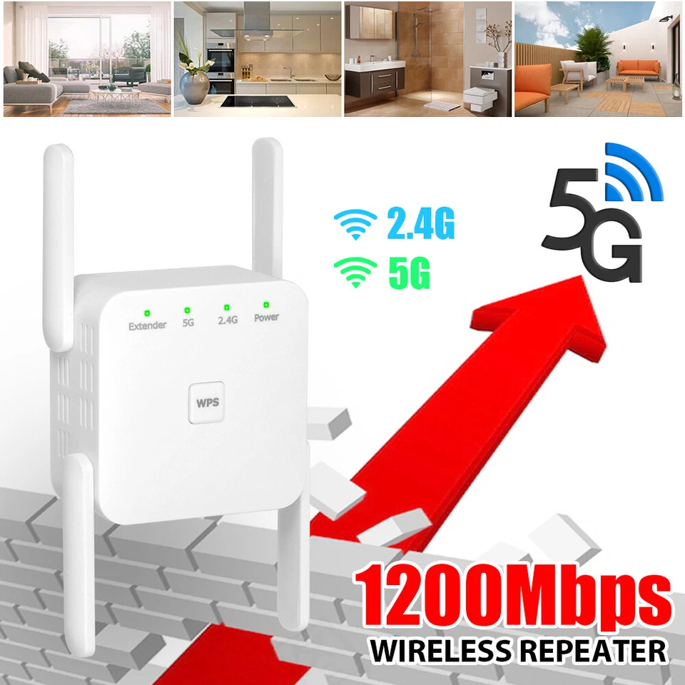 1200Mbit/s WLAN Repeater Router Range WiFi Wireless Signal Verstärker Booster DE - Bild 4 von 4