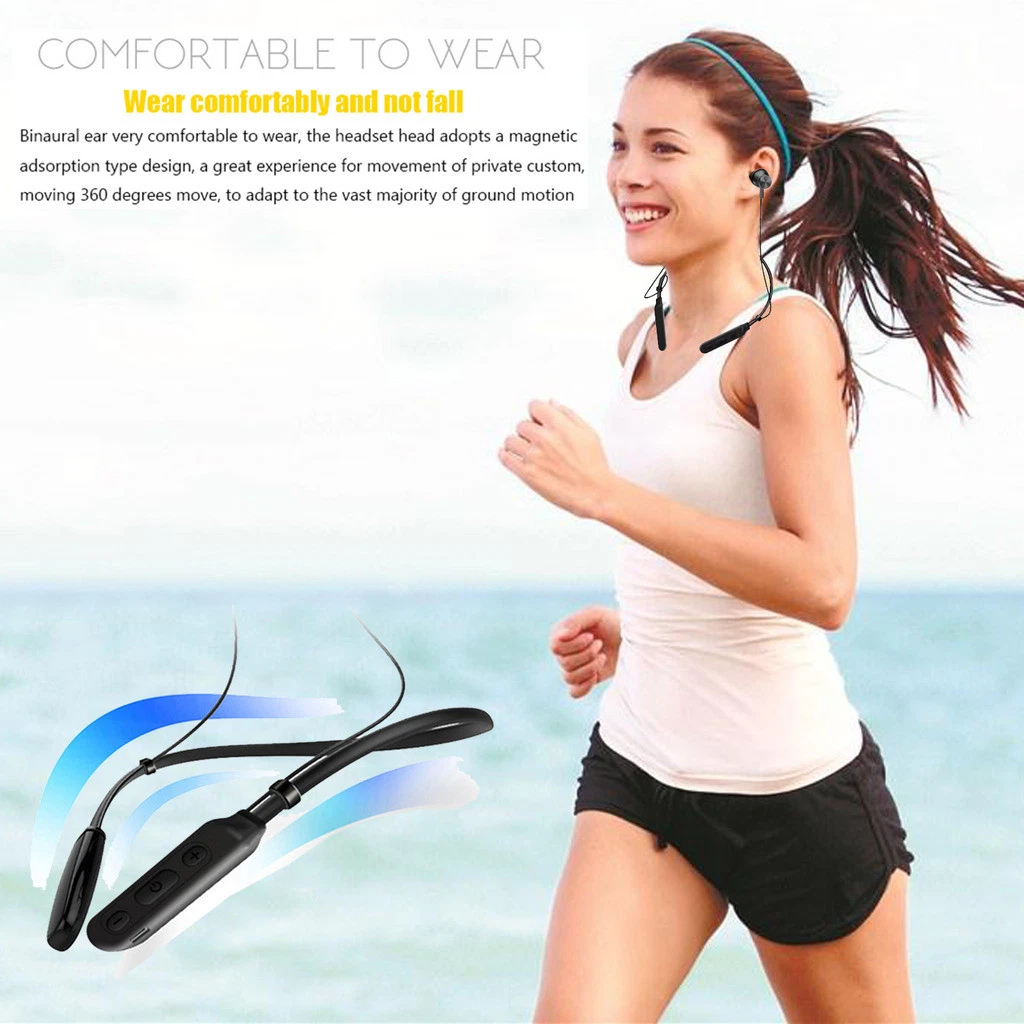 Écouteurs Bluetooth sport sans fil à tour de cou pour smartphones_voghion.com
