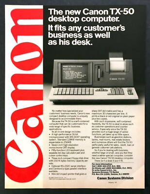 1985 Canon TX-50 Desktop Computer