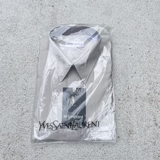 Yves Saint Laurent Men's Tan Dress Shirt Size 15.5 32/33 Regular Fit Vintage