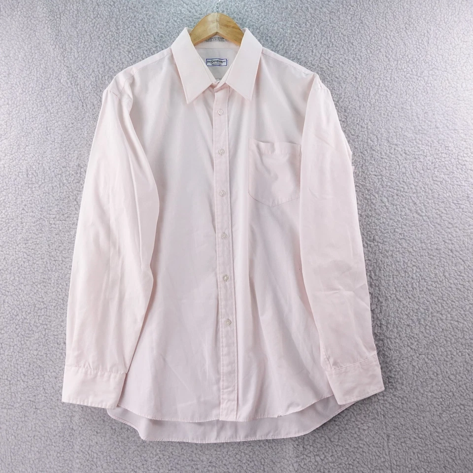 Camisa de vestir rosa con botones Yves Saint Laurent para hombre cuello 17,5 34-35 Foto 2 de 4