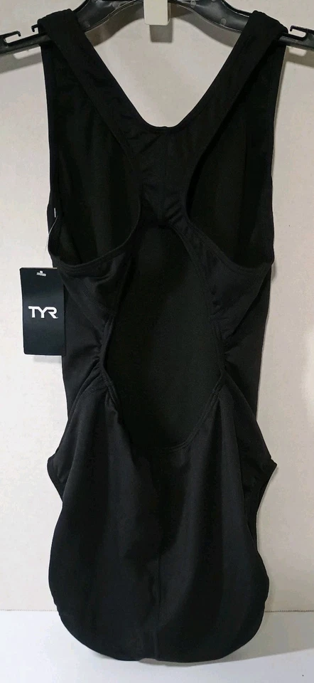 Traje de baño atlético negro liso TYR Durafast Elite Maxfit para mujer talla 38 espalda deportiva Foto 4 de 4