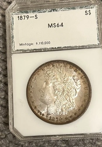 Spectacular, Very Rare, Creamsicle 1879-S $1 Morgan Silver Dollar  - Ngc Ms 64