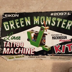 Eikon Green Monster #2097-L Liner Tattoo Machine Green Customizable Coils