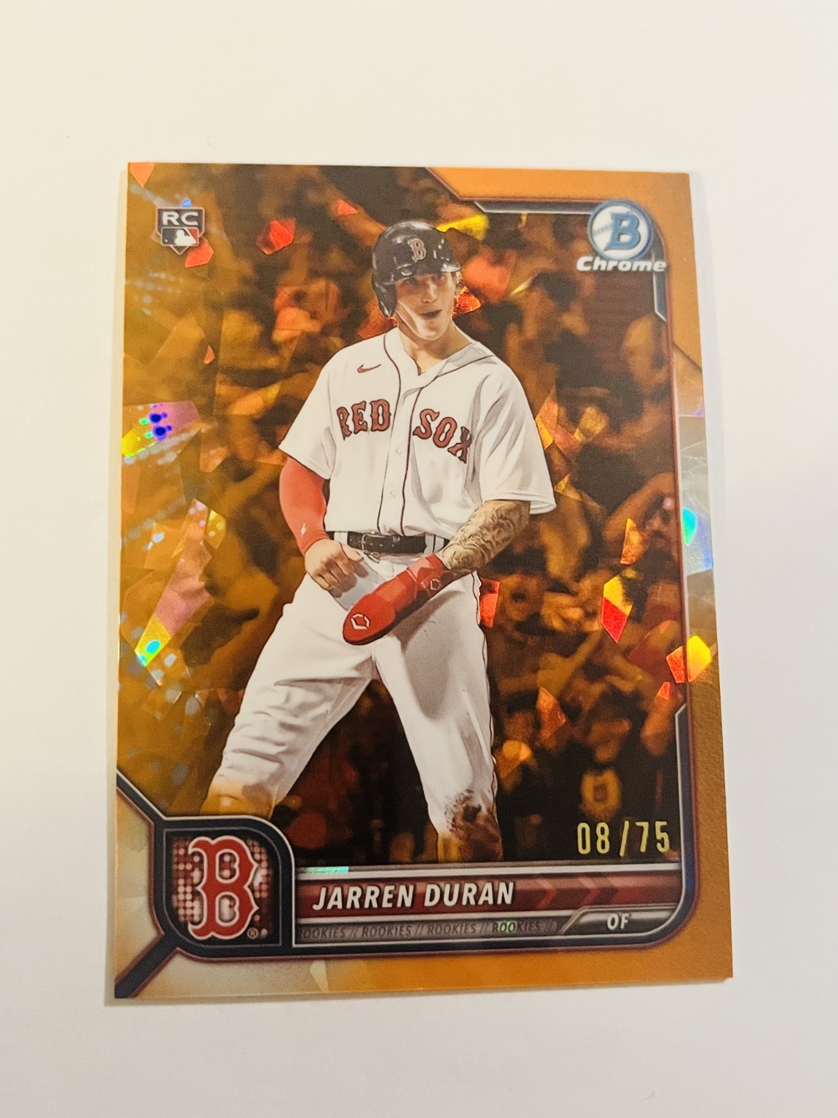 2022 Bowman Chrome Sapphire Edition - Jarren Duran #16 Orange /75 (RC)