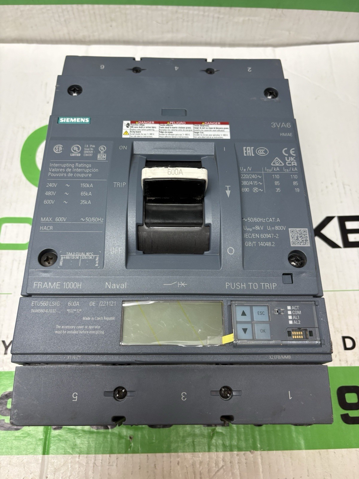 3va6560-6JQ32-0AA0 600 Amp Siemens 600v 35k 3 Pole WARRANTY ⚡️⚡️