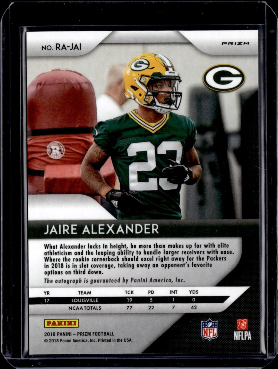 2018 Panini Prizm Jaire Alexander Rookie Auto Silver Prizm Packers