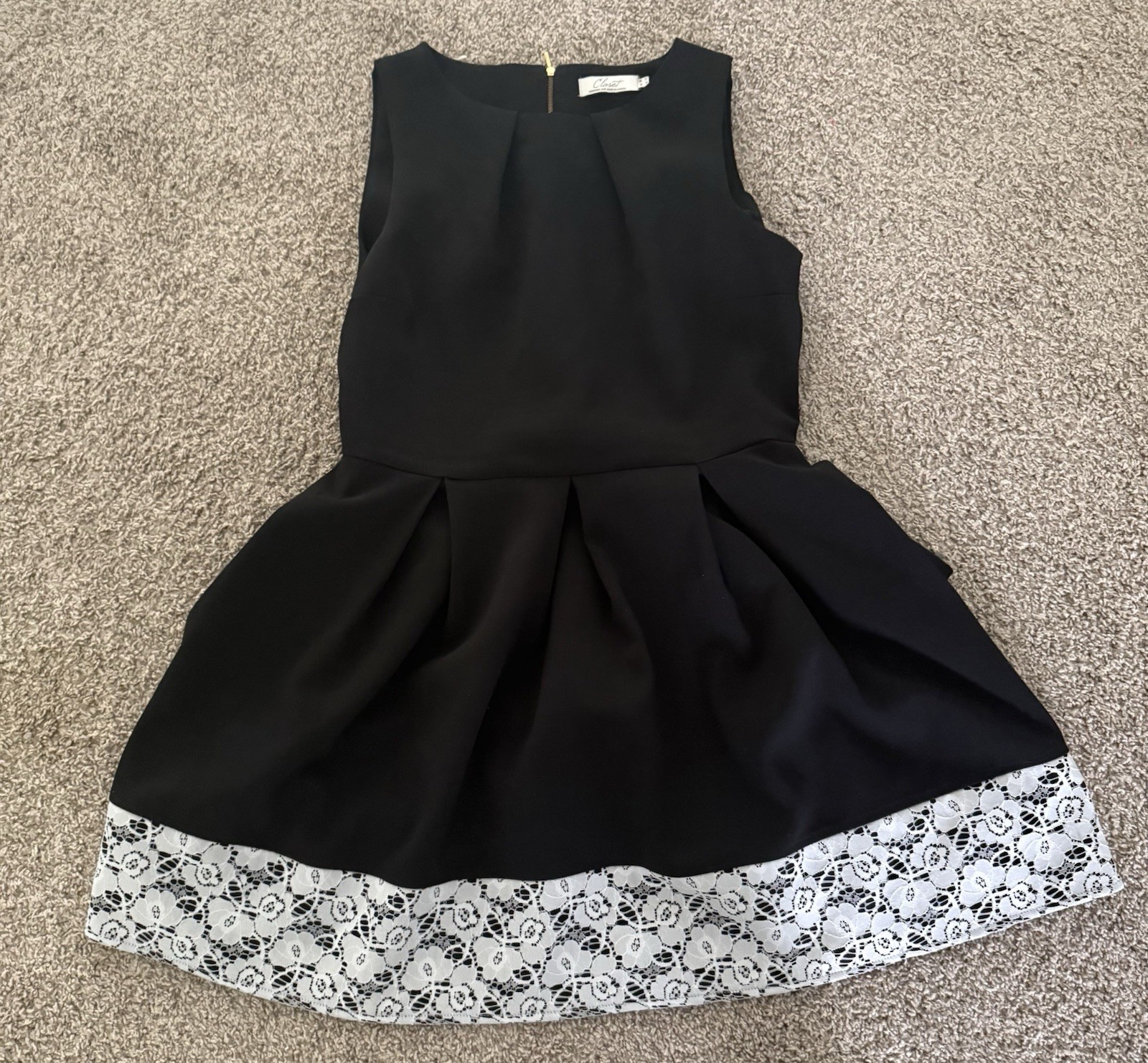 ModCloth Closet London Luck Be a Lady Lace Black Preppy Dress Size 14