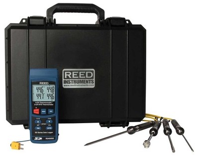 REED Instruments R2450SD-KIT4 Data Logging Thermometer with 4 Type-K