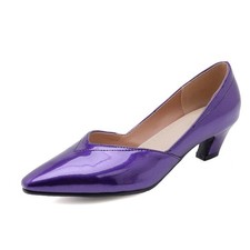 Womens Pointed Toe Work Dress Slip On Casual Mid Kitten Heel Pump Shoes 46/47/48