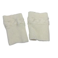 Cable Knit Boot Toppers Sweater Leg Warmer Cream One Size