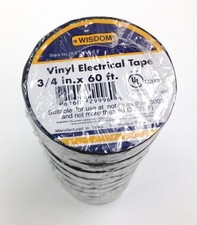 10 PIECE PACK OF 3/4" X 60 FT ELECTRICAL PVC TAPE 8070-0015 