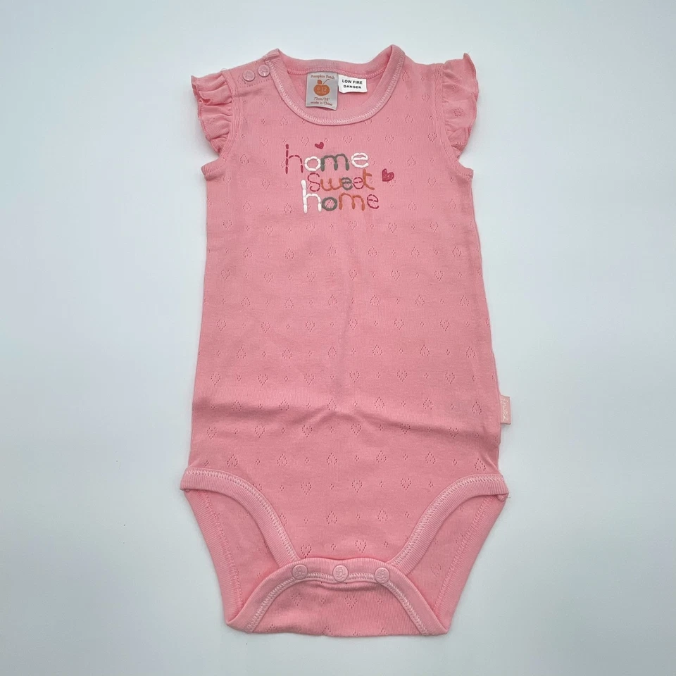 Pumpkin Baby Patch Bodysuits x 2, Girls size 6-12 Months 100% Cotton NWOT - image 2 of 4