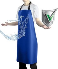 Heavy Duty Waterproof Vinyl Apron, Blue   Delantal Impermeable y Resistente