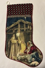 Vintage Kurt Adler Szopka Scena Święta Boże Narodzenie Pończochy 21"