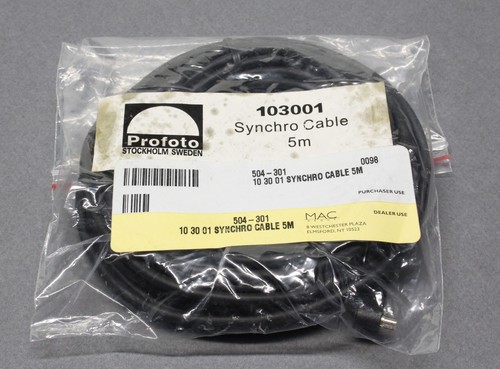 Profoto 103001 5m 16' Synch Cable / Cord 6.3mm Phono Jack to PC