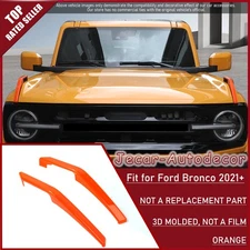 Engine Hood Hinge Cover Decor trim Accessories For Ford Bronco 2021 22+ Orange