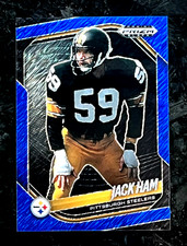 2025 Panini Prizm Black Jack Ham Blue Shimmer 23/35 Pittsburgh Steelers 120 FOTL