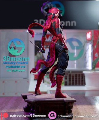 3D gedruckte 16K - Elektra Fan Made Statue Maßstab 1:6 UNBEMALT