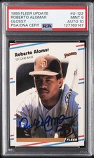 1988 FLEER UPDATE GLOSSY #U-122 ROBERTO ALOMAR PSA 9 AUTO 10
