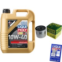 Mann Inspektionspaket 5L Liqui Moly Leichtlauf 10W-40 FüR Mazda 2 1.4 1.25 1.2