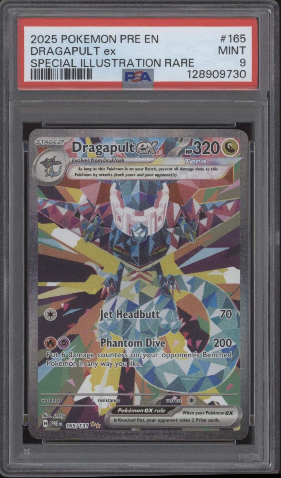 Dragapult ex Pokemon Prismatic Evolution Special Illustration Rare #165 PSA 9