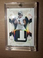 Panini 2021 National Treasures Framed Fabric Jalen Hurts Holo Gold /10 Eagles