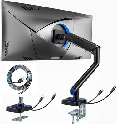 ARES WING Monitor Arm for 17''-49'', Ultrawide Single Monitor Mount Holds up to 44