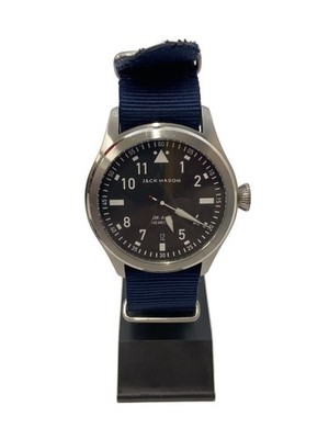 JACK MASON JM-A101-010 Quartz Analog Watch Nylon Strap Navy Black Excellent USA