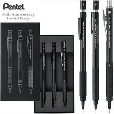 Pentel 60th Anniversary Black Graph1000 & GraphGear 1000 Set Japan FedEx Fast
