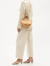 Mansur Gavriel Beige Mini Tulipano Textured-Leather Tote